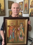 Рукописная икона Константин и Елена