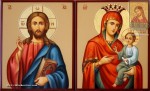 The icon of the Panagia Gorgoepikoos and Jesus Christ Pantocrator.
