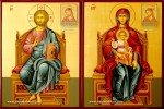 The icon of the Panagia Pantanassa (Queen of All) and the Christ Pantocrator.