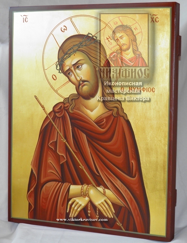 Греческая икона Иисуса Христа в терновом венце