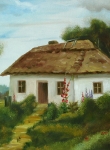 Сельский пейзаж маслом Виктора Кравцова