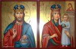 The icon of the Virgin Mary "Look down on humility" and Jesus Christ King of Kings, Lord of Lords.